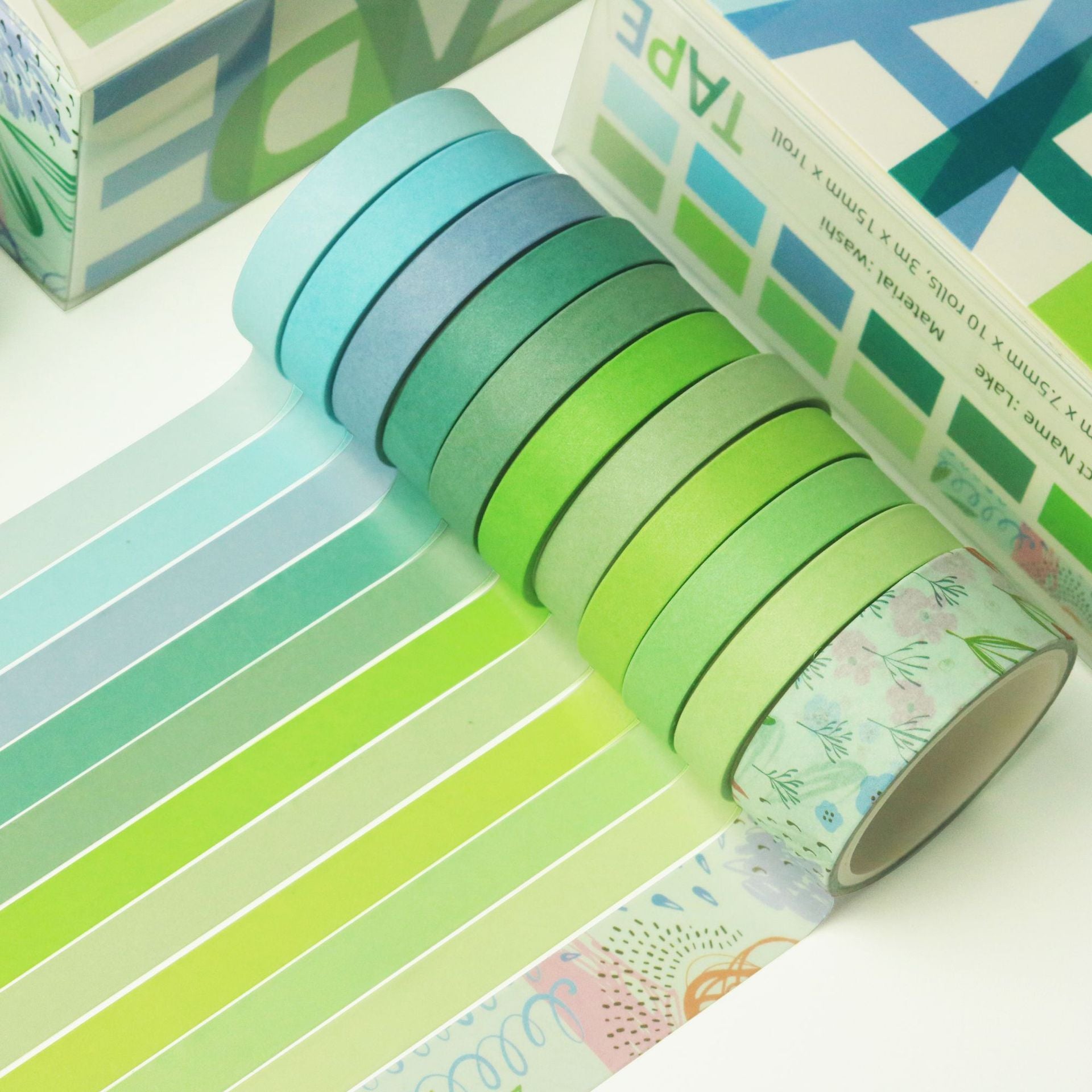 Wholesale Basic DIY Decorative Bookkeeping Tape Solid Color and Paper Tape Boxed