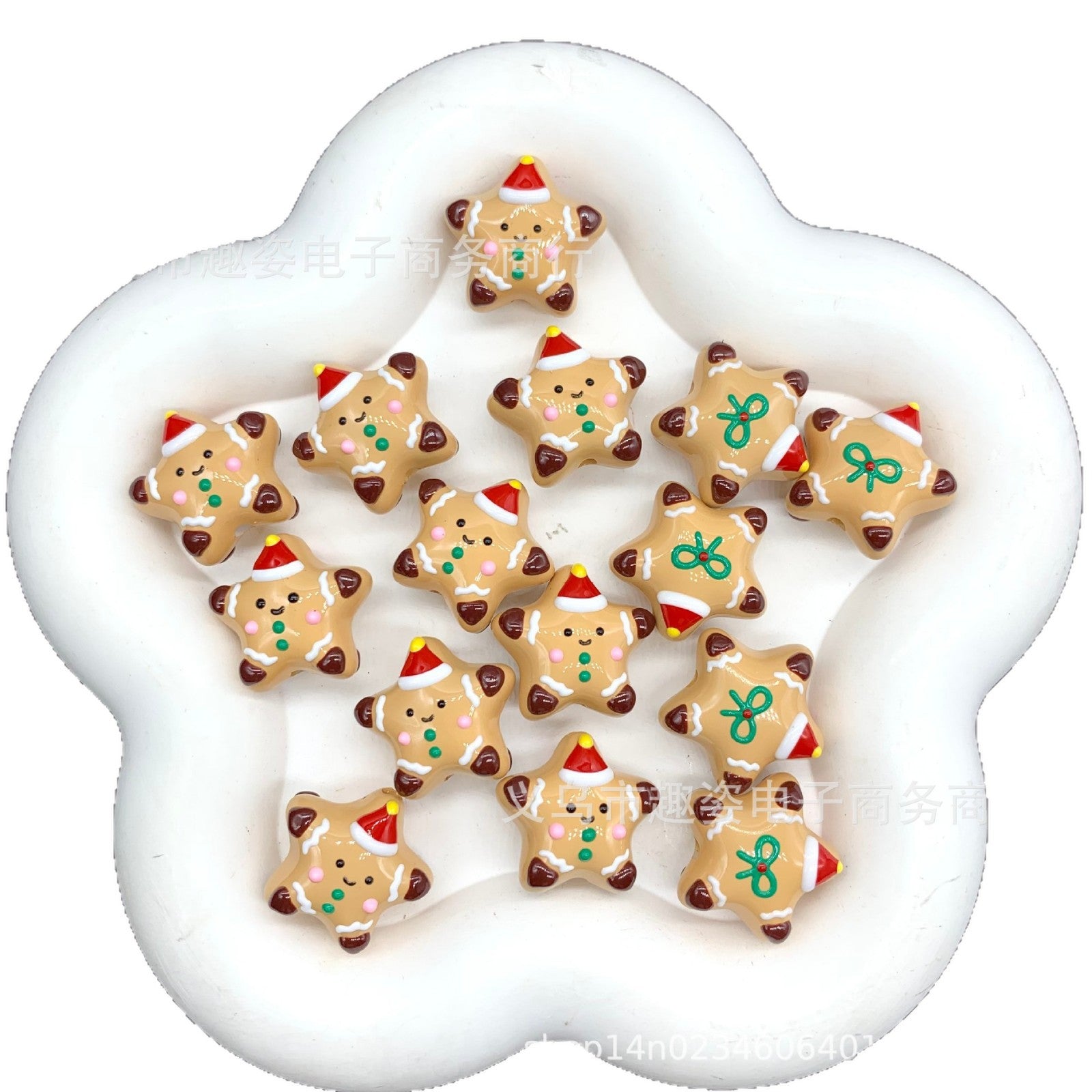 Wholesale 10pcs Christmas star beaded Acrylic Beads