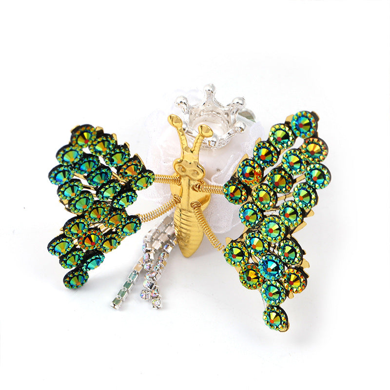 Wholesale 10pcs Heavy Industry Diy Rhinestone Wings Butterfly Beads