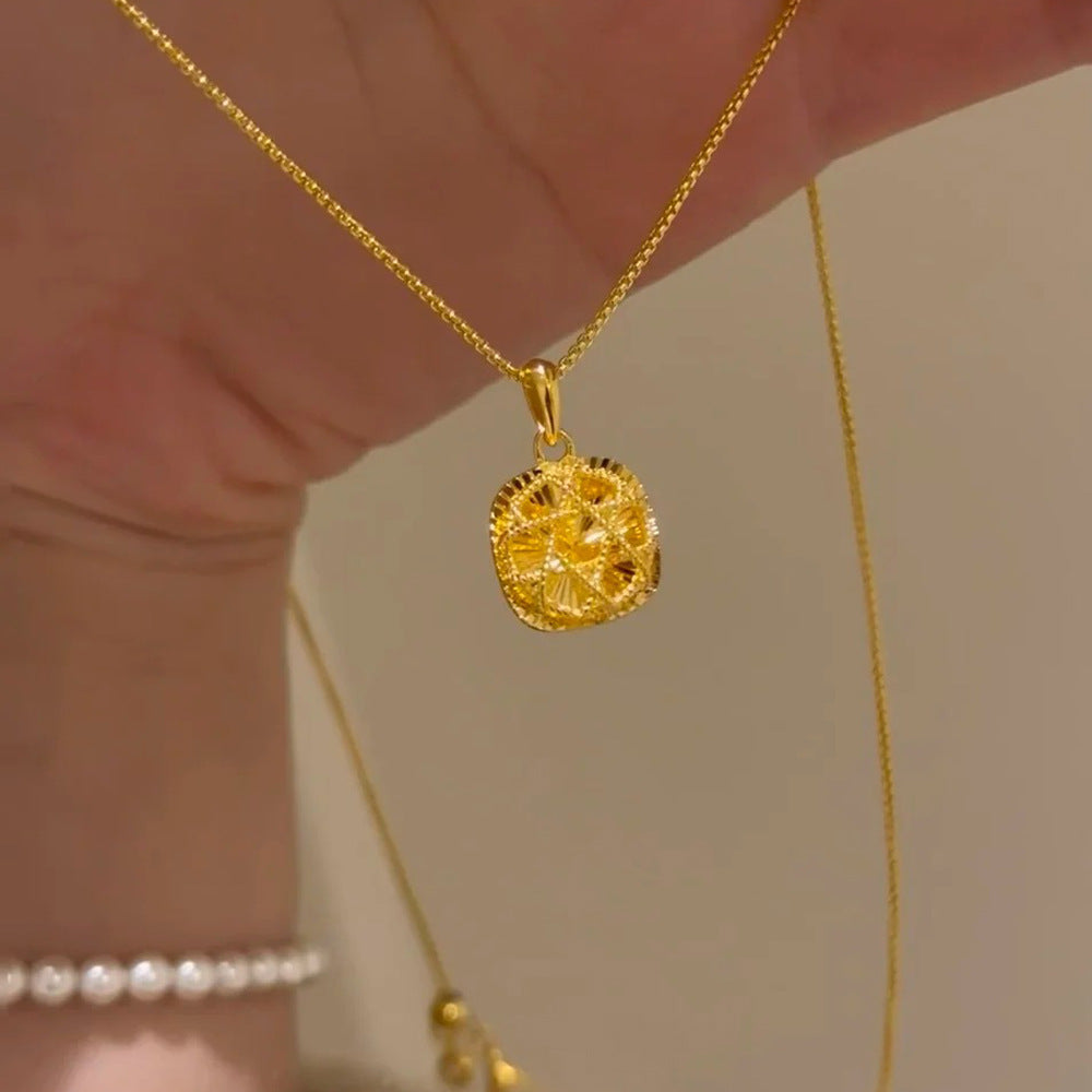 Wholesale Micro inlaid zircon key pendant titanium steel necklace