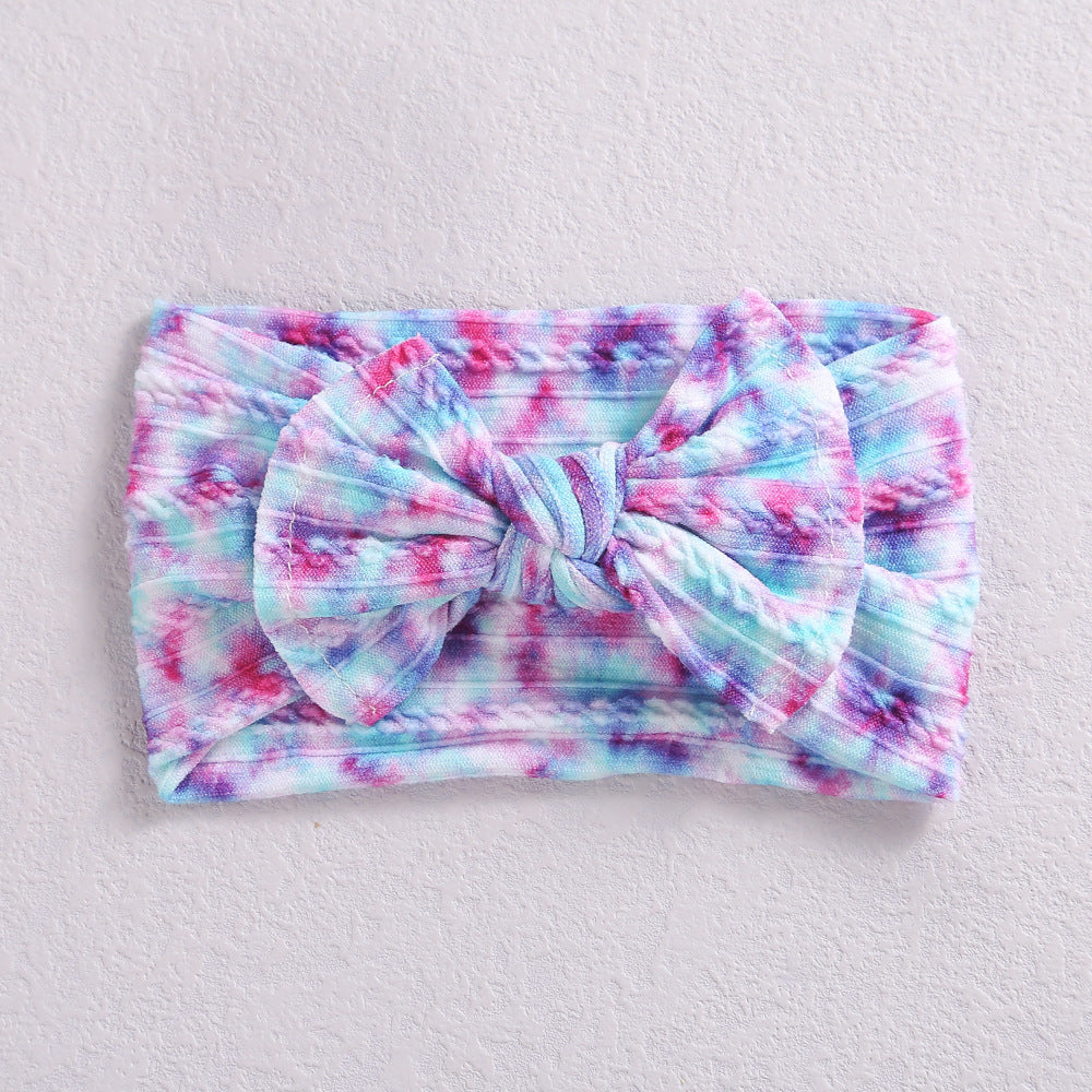 Wholesale Wide Edge Jacquard Bow Nylon Children's Headbands