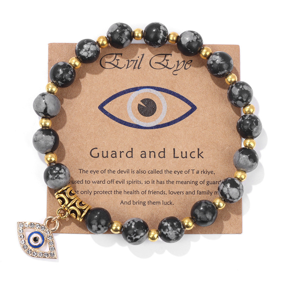Wholesale Natural Stone Beads Devil Eye Pendant Bracelet
