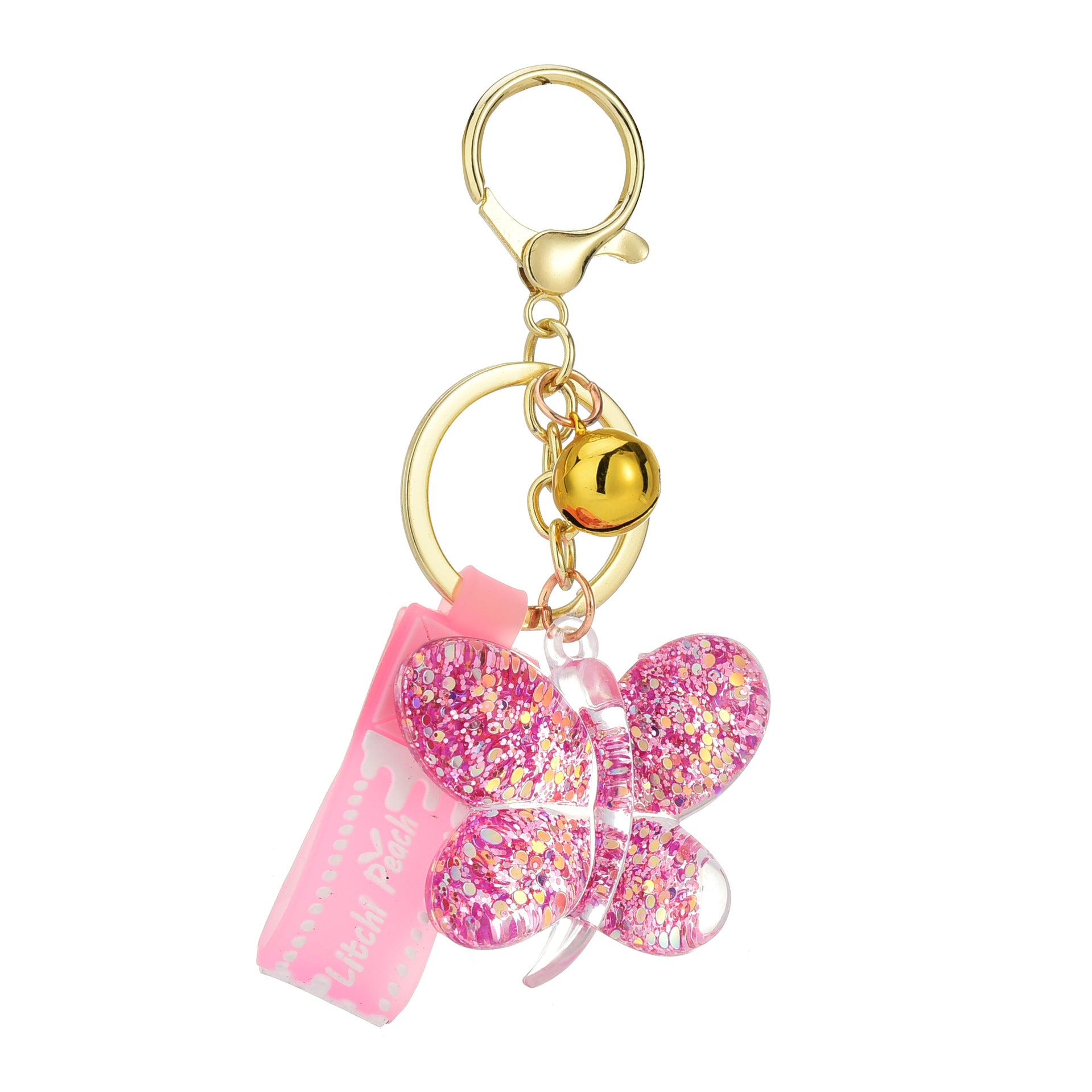 Wholesale Acrylic Butterfly Keychain with Diamonds