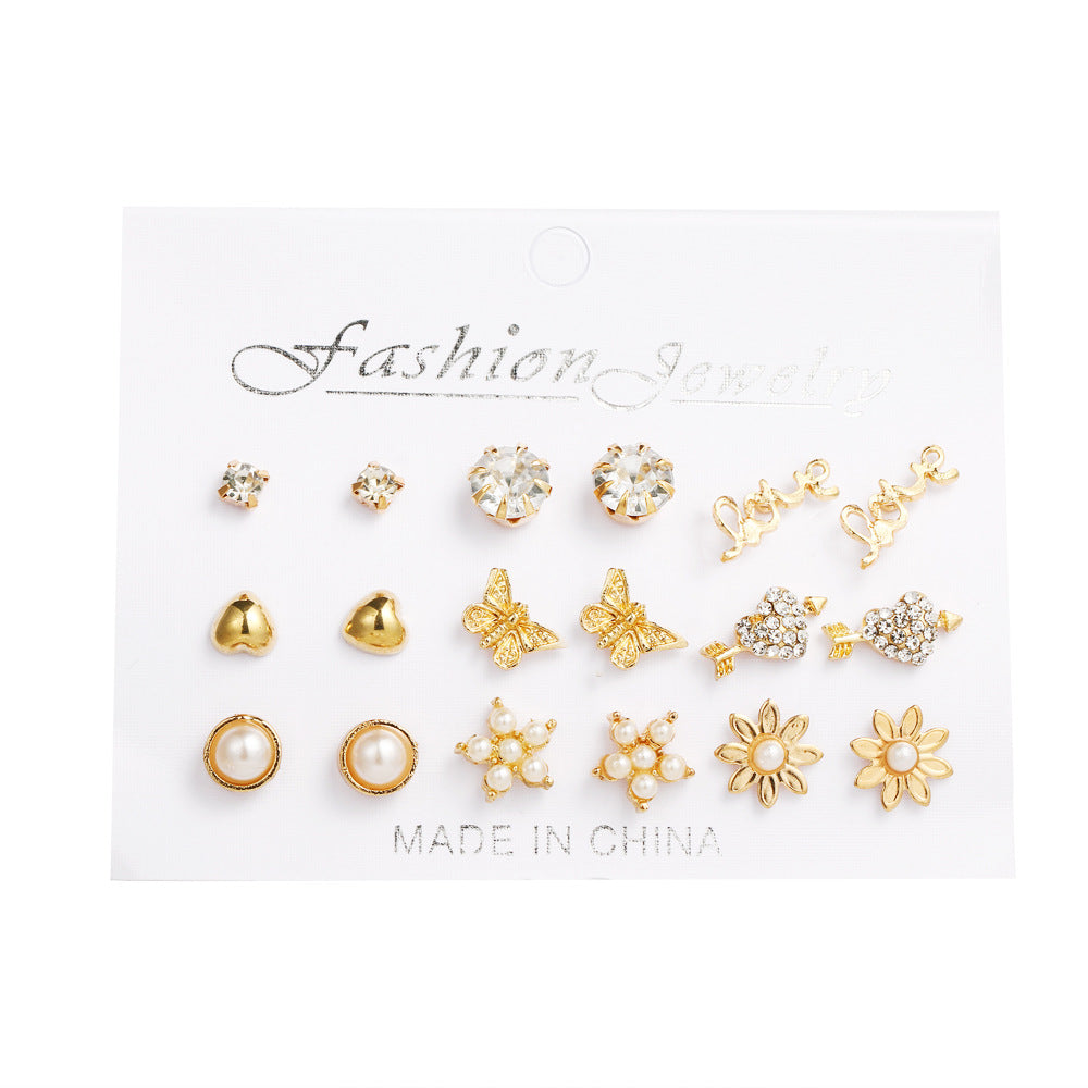 Wholesale 1set Elephant Pearl Fashion Earrings Set