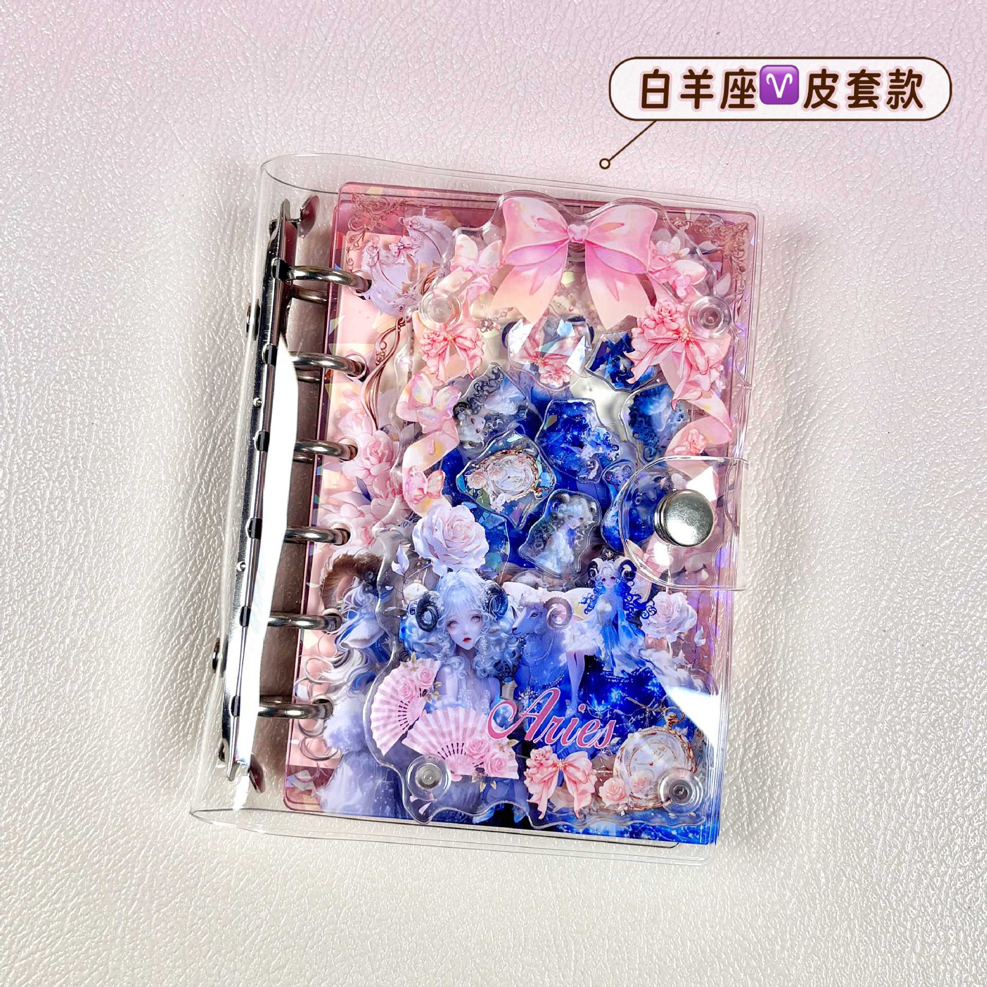 Wholesale Twelve Constellations Acrylic Shaker Book A7 Loose-leaf Notebook