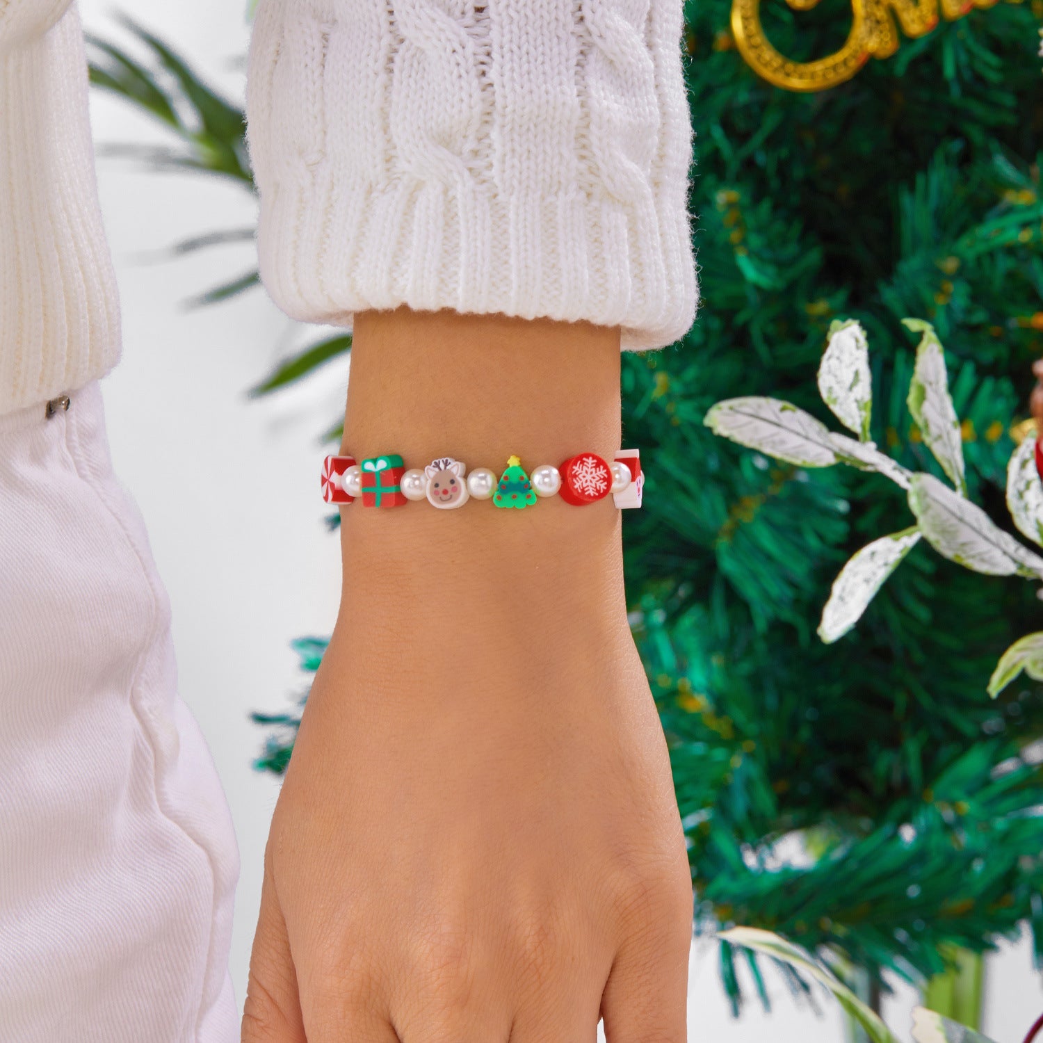 Wholesale  Snowman Clay Bead bracelet