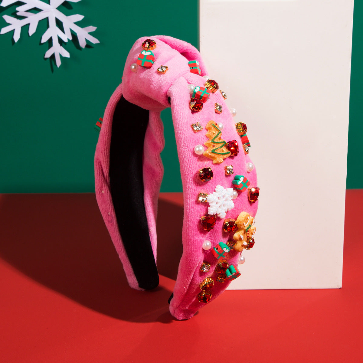 Wholesale Christmas Velvet with Diamonds Headband