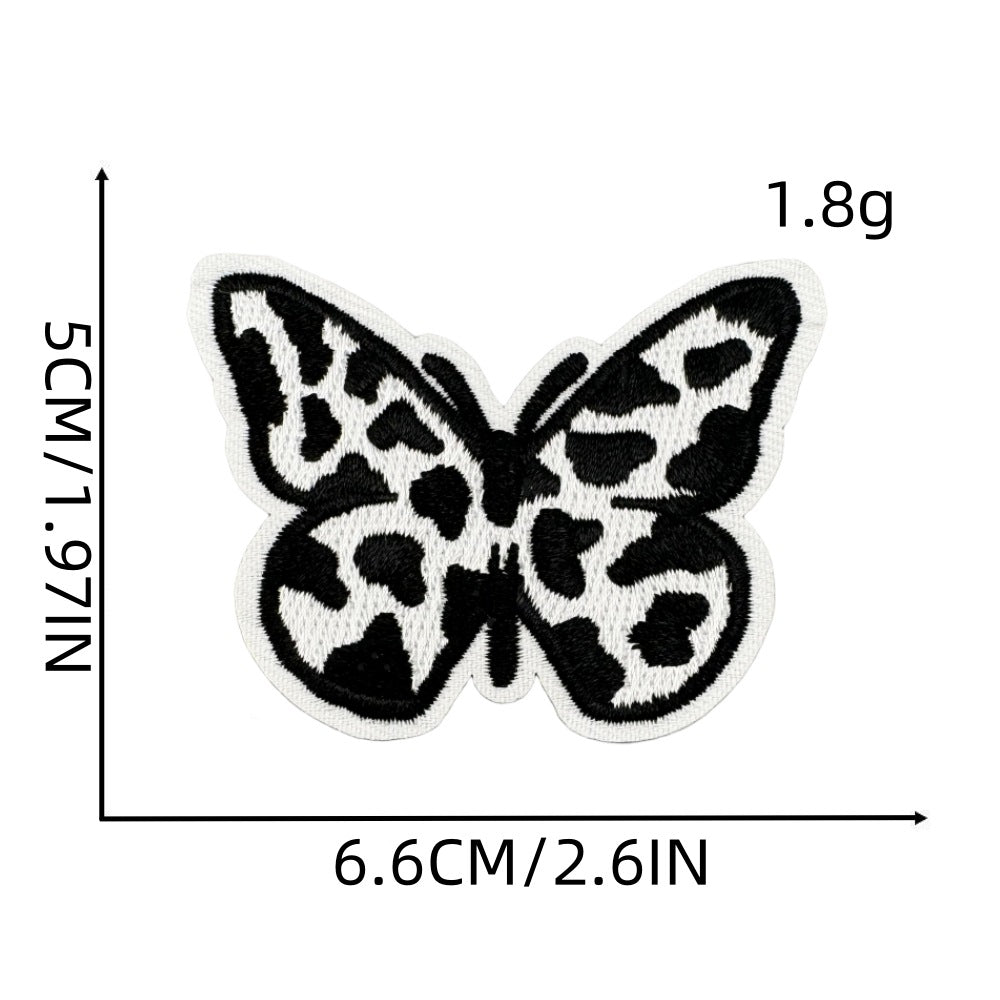 Wholesale Black and White Leopard Print Lightning Bolt Heart DIY patches