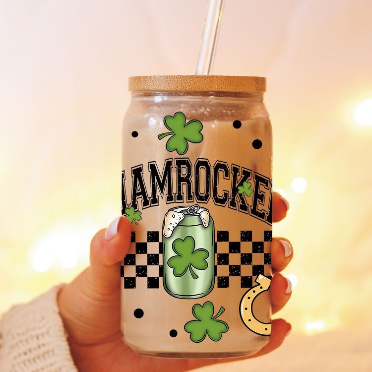 Wholesale UV transfer sticker for glass cups crystal label crystal sticker 16OZ UV DTF WRAPS