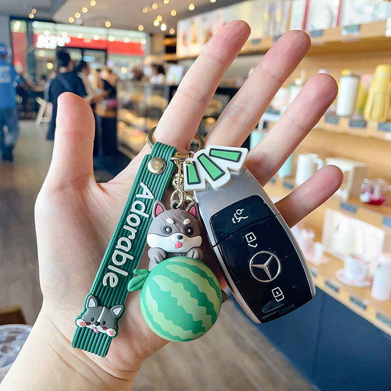 Wholesale Cute Watermelon Shiba Inu PVC Keychain
