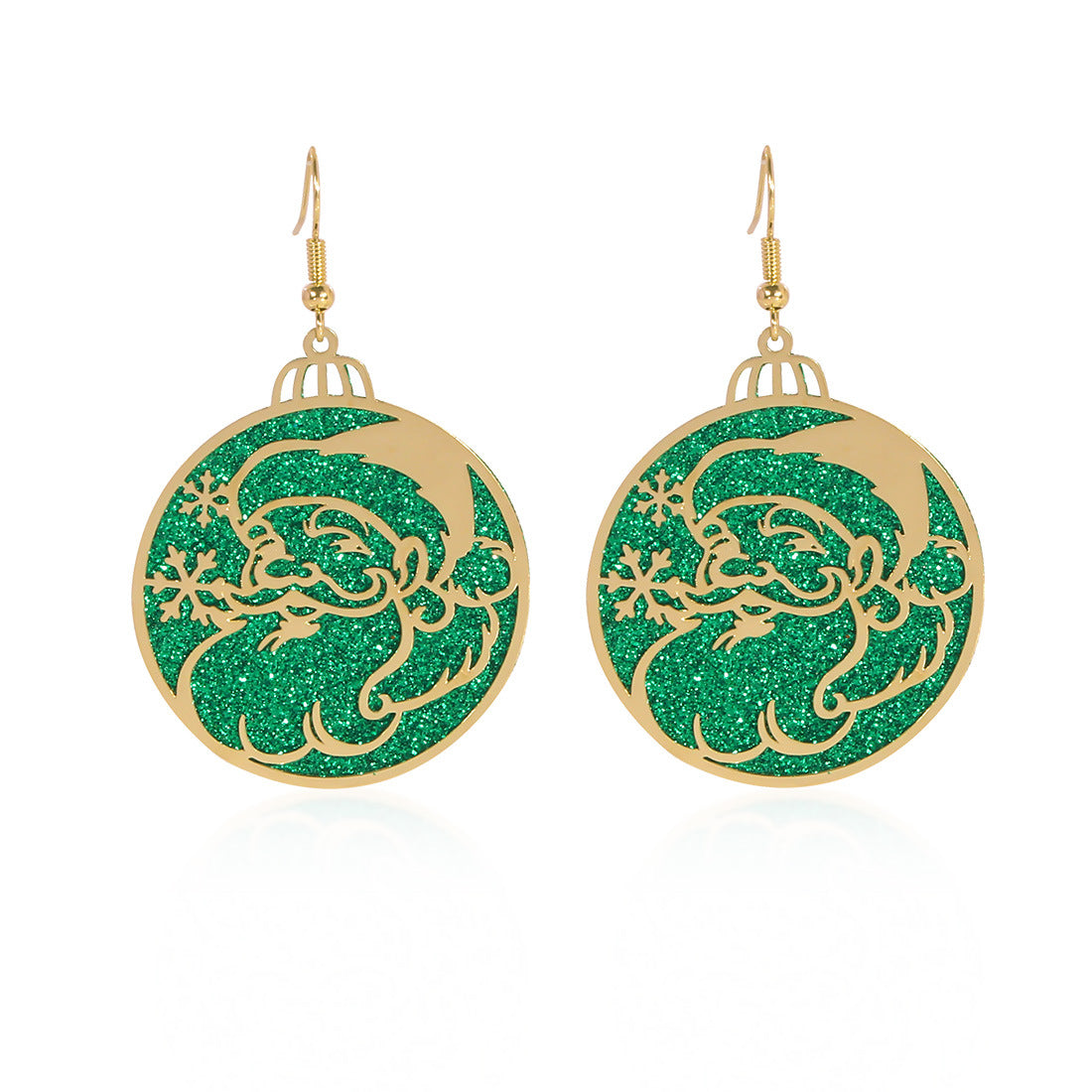 Wholesale Christmas Santa Claus Christmas Tree Metal Earrings