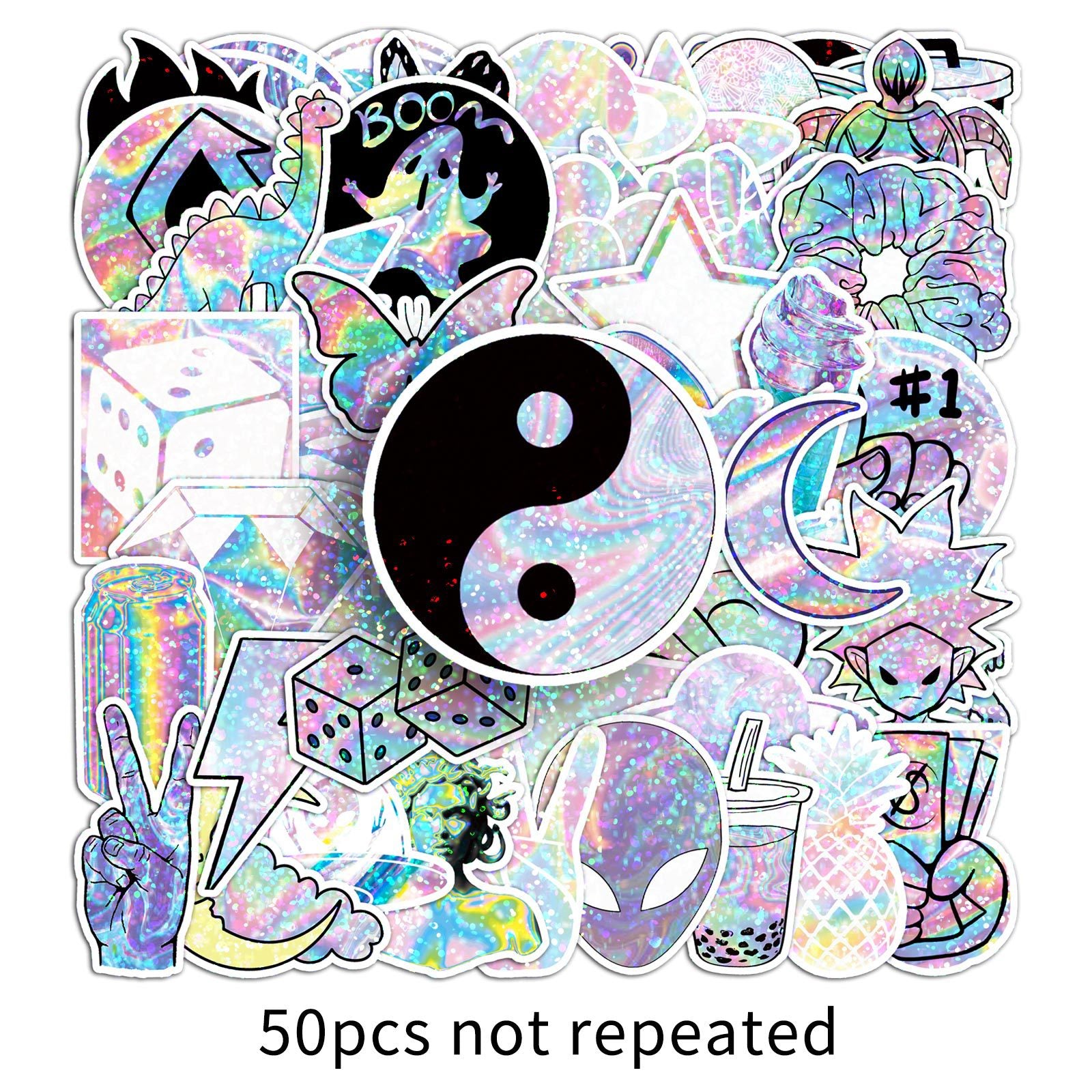 Wholesale 50pcs/pack laser glitter stickers