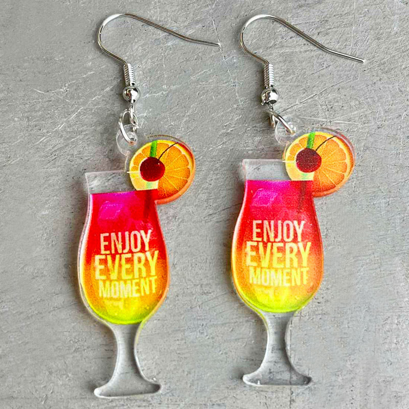 Wholesale Fun Holiday Drink Acrylic Earrings