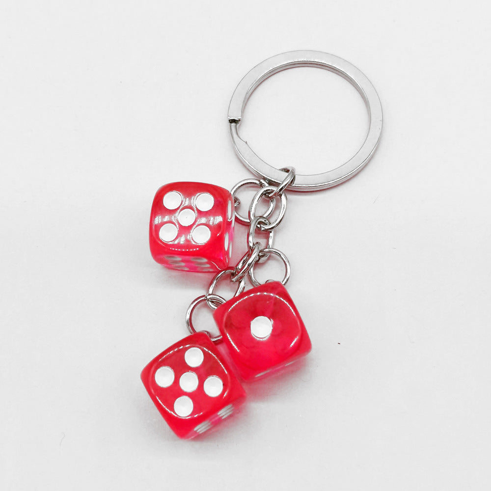 Wholesale Smiley Face Dice Number Personalized Keychain