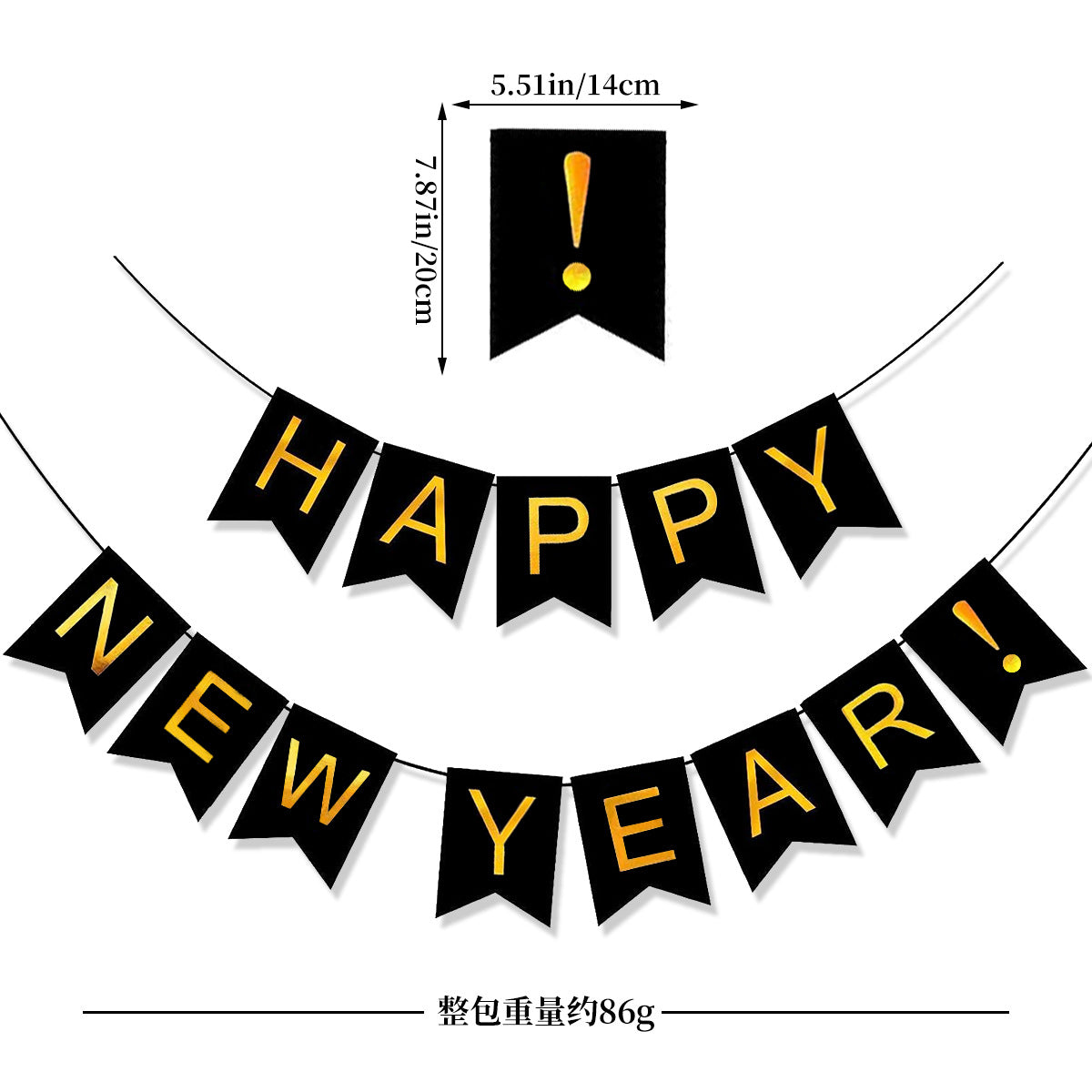 Wholesale 2024 Paper New Year Happy Banner