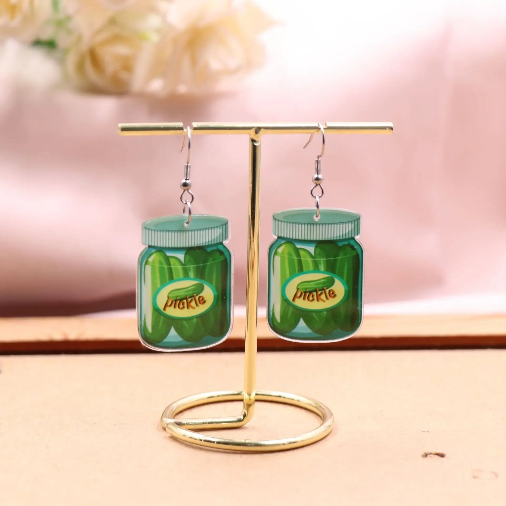 Wholesale Transparent Acrylic Vegetable Cucumber Earrings