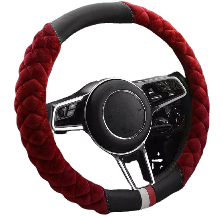 Wholesale Car Winter Crystal Plush Round Handlebar Cover