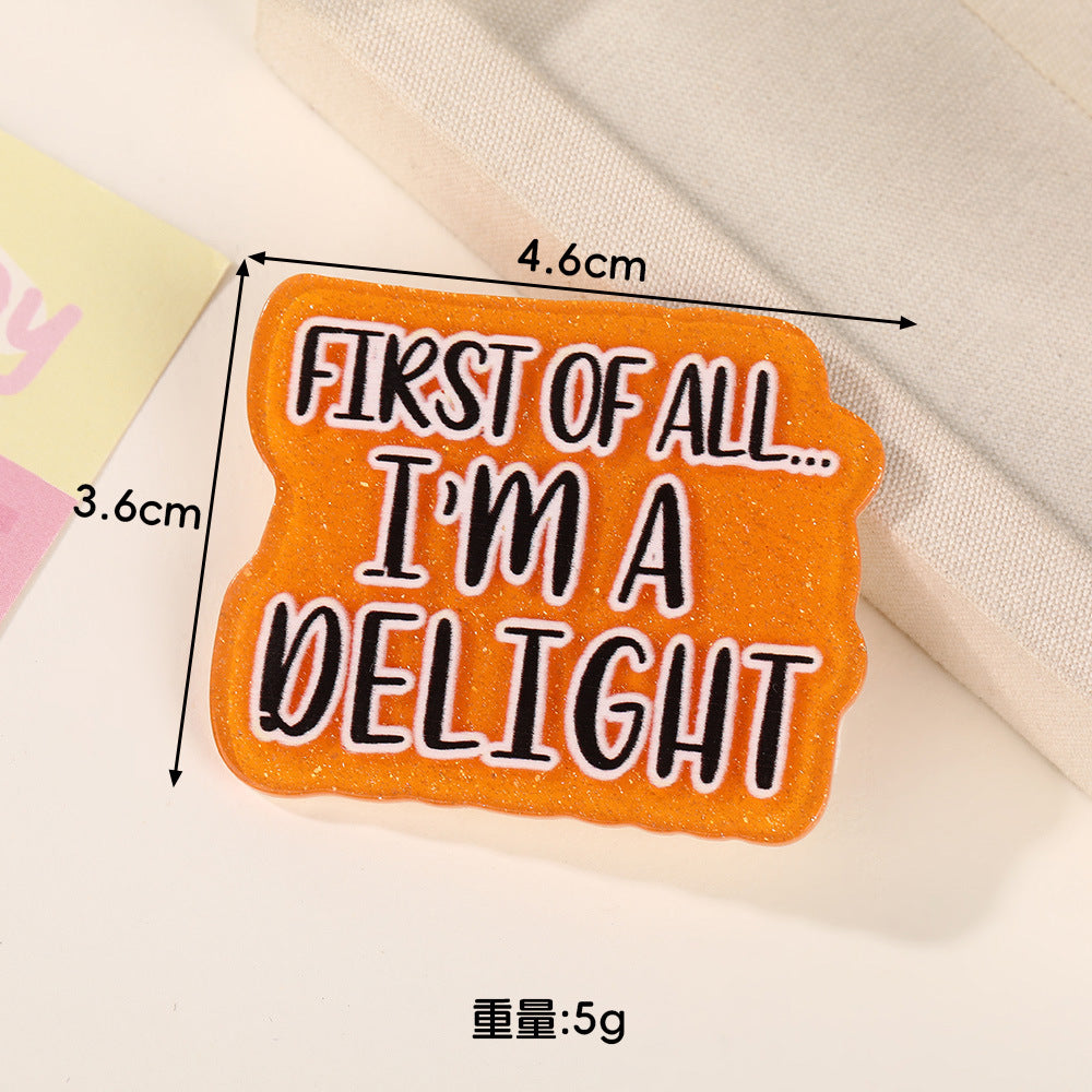 Wholesale  10pcs English Letters Powder Board Patch DIY Jewelry