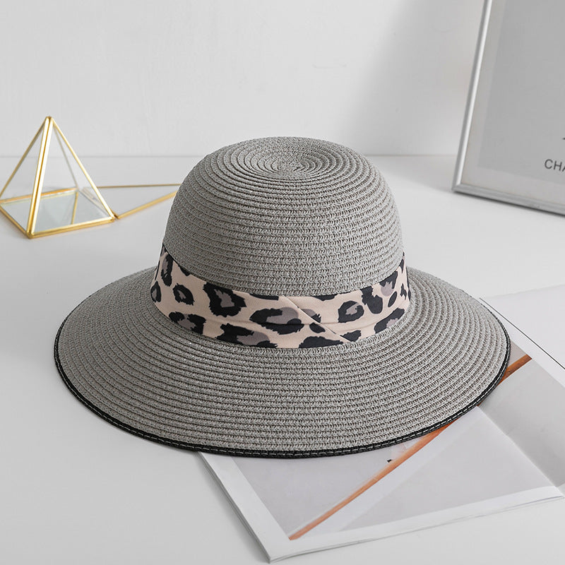 Sombreros de paja de leopardo de verano al por mayor