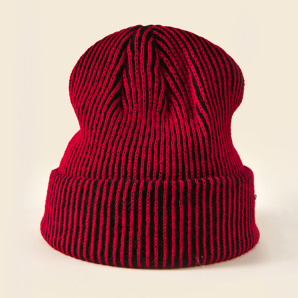 Wholesale Winter Striped Knitted Curled Brim Hats