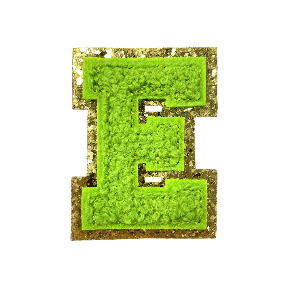 Wholesale Gold Glitter A Z Letter Patches Towel Embroidery Appliques Self Adhesive For Coats Stylish DIY Fashion Accessory
