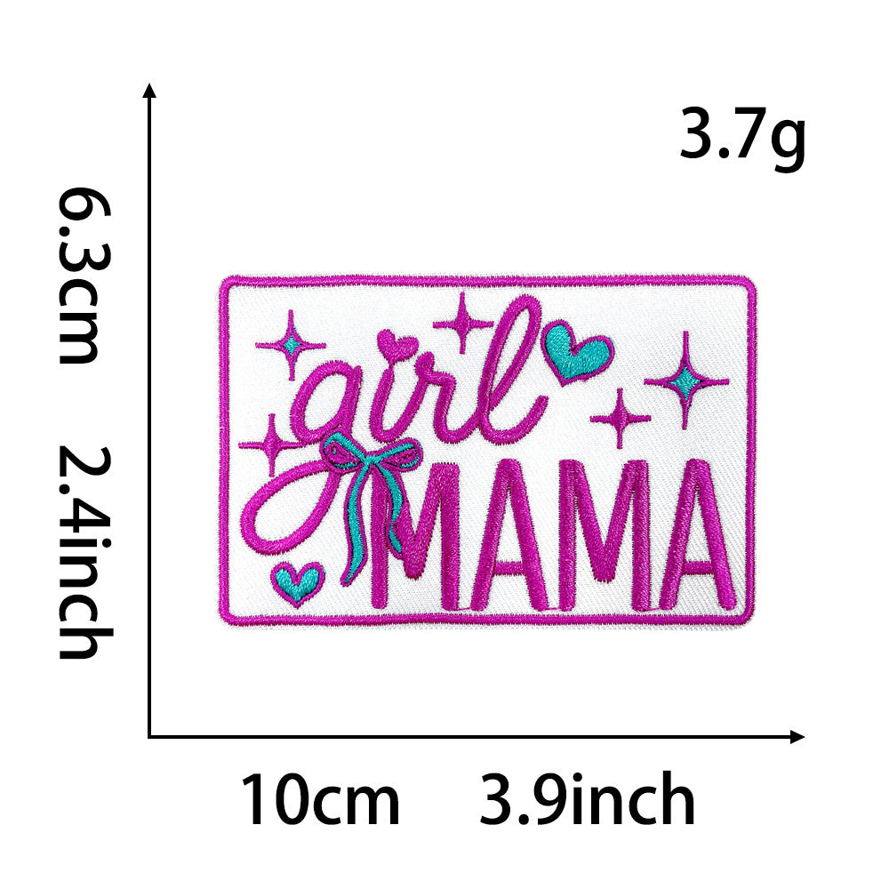 Wholesale 9 Styles Pink Letter Plaid DIY Iron On Embroidered Patches For Shoes Hats Trendy Casual Accessory