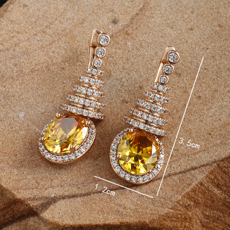 Wholesale Oval Artificial Stone Christmas Tree Earrings