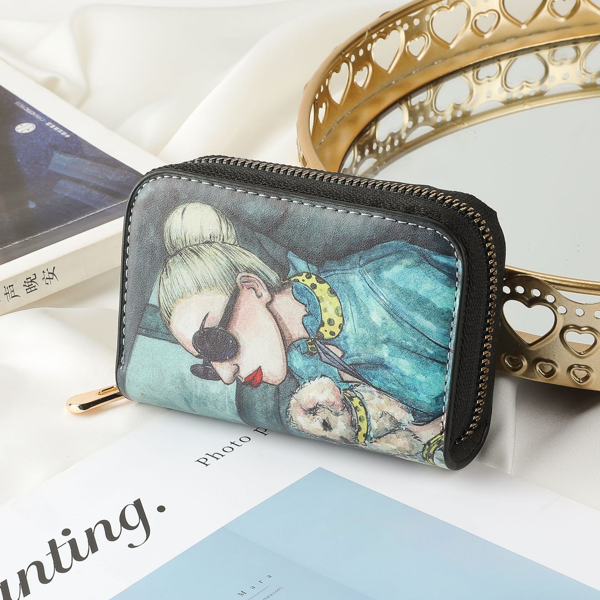 Wholesale Cartoon Character Creative Printing Card Holder Large Capacity Card Holder Zipper Coin Purse