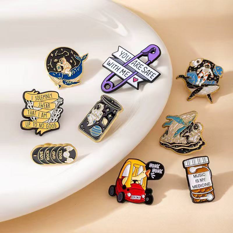 Wholesale creative cartoon cute whale drifting bottle astronaut Brooch