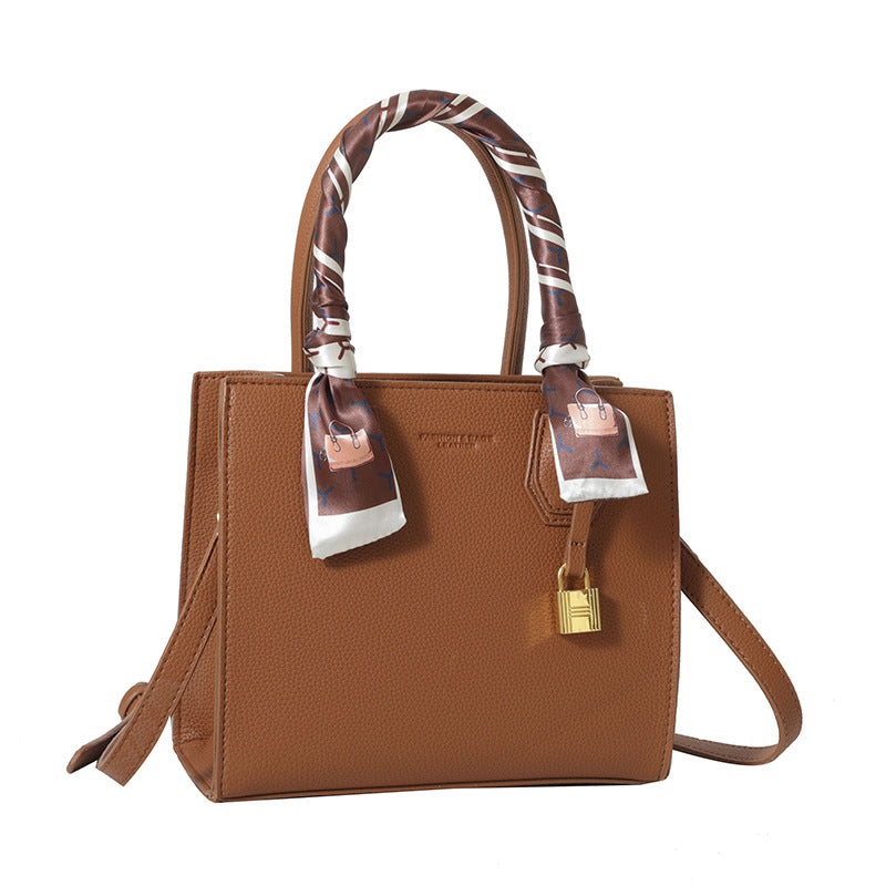 Wholesale 2023 PU Simple Scarf Texture Handheld Tote Bag Crossbody Shoulder Bag