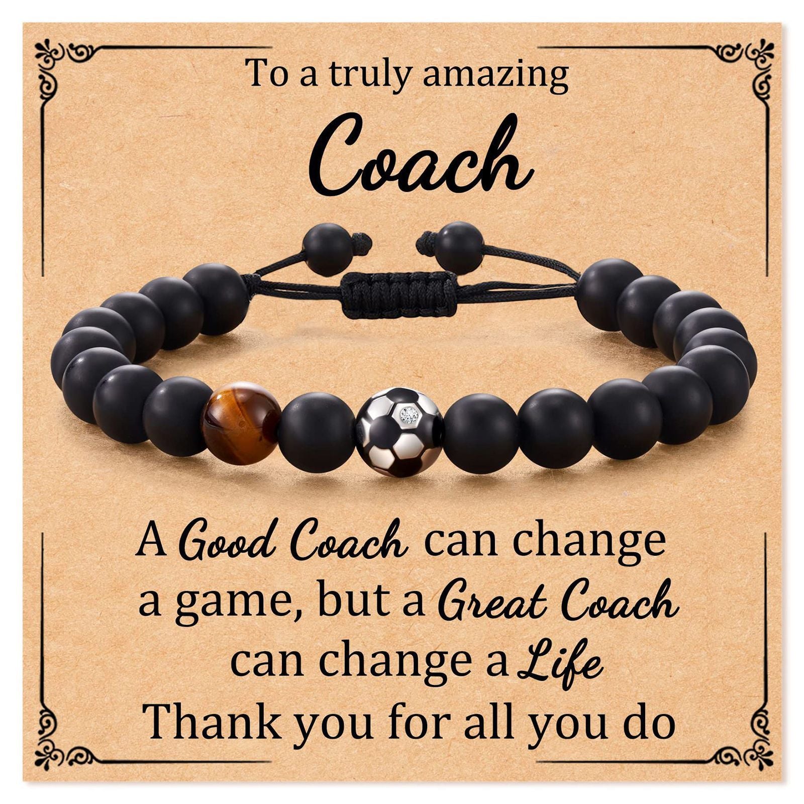 Wholesale Football baseball bead black frosted tiger eye stone bracelet