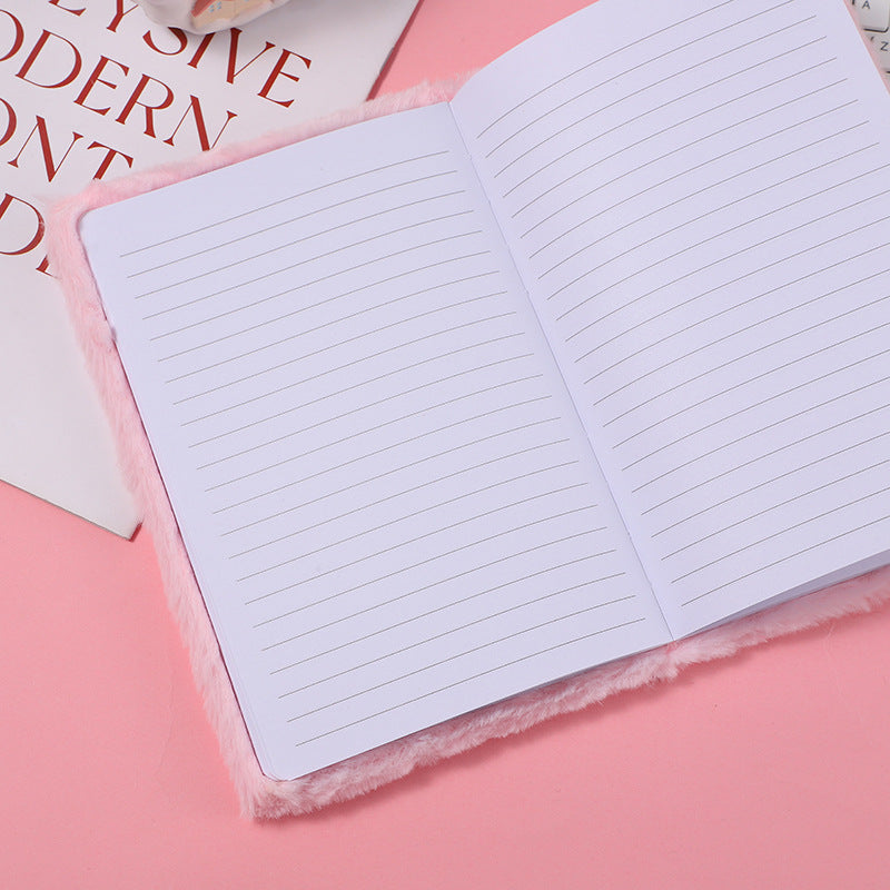 Wholesale Plush Cartoon Unicorn Notebook Children' s Pink Unicorn Notebook