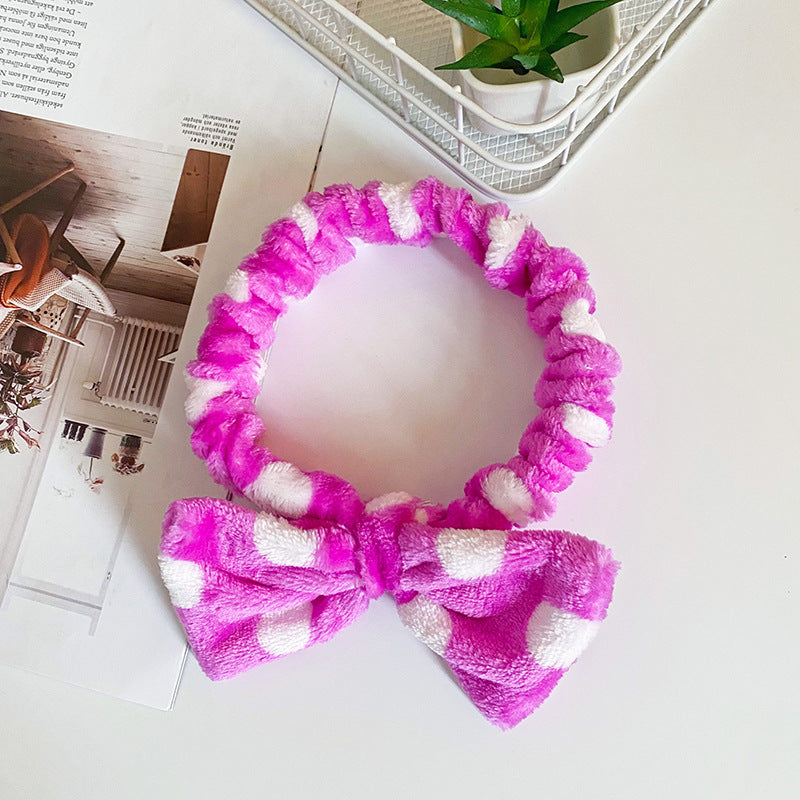 Wholesale Fabric Narrow Stripe Butterfly Tie Hair Band