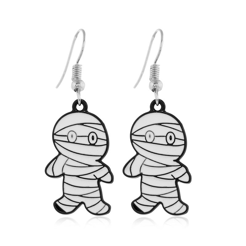 Pendientes de calavera de aleación de Halloween al por mayor