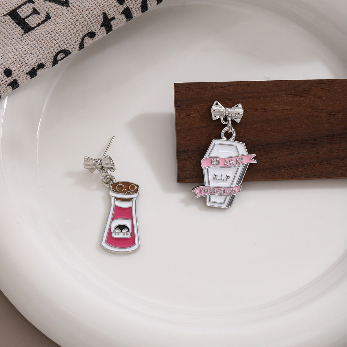 Wholesale Silver Ghost Pumpkin Skull Earrings