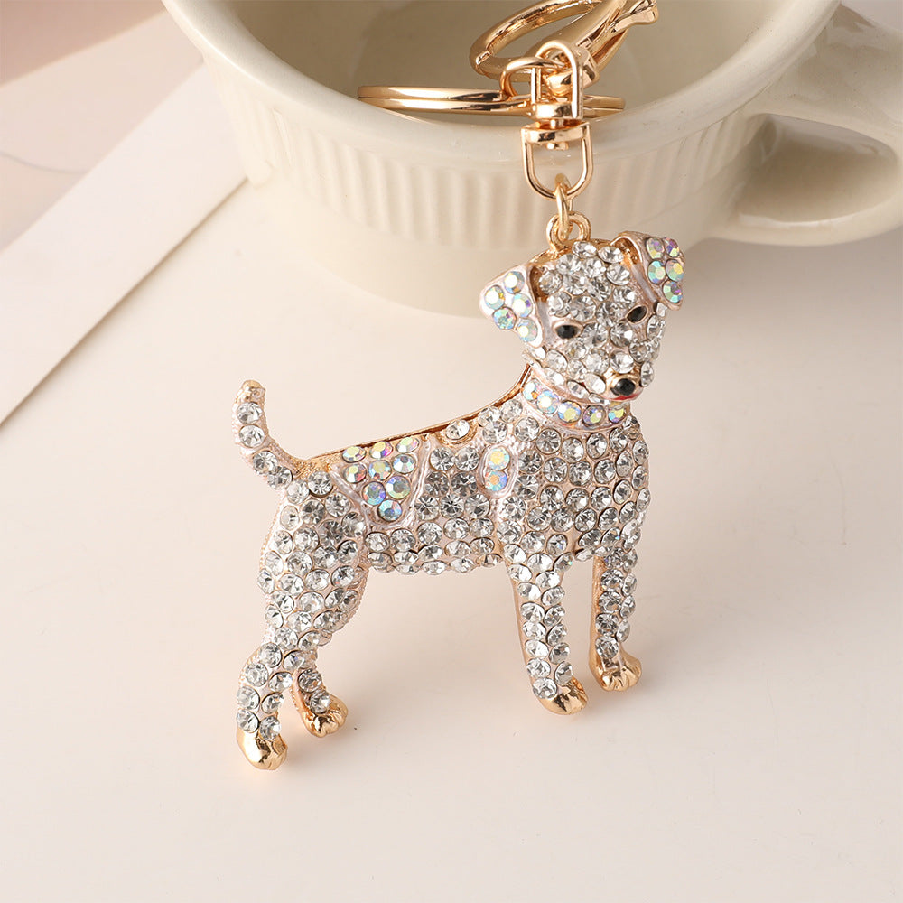 Wholesale Colorful Zodiac Dog Rhinestone Metal Keychain