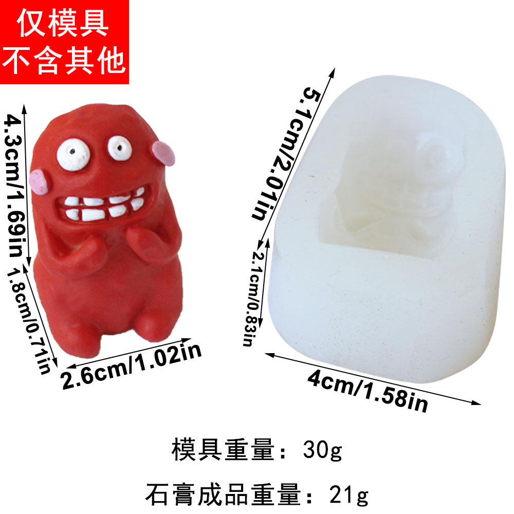 Wholesale Silicone Mold Ugly Cute Mud Monster Shape for DIY Cake Candle Chocolate