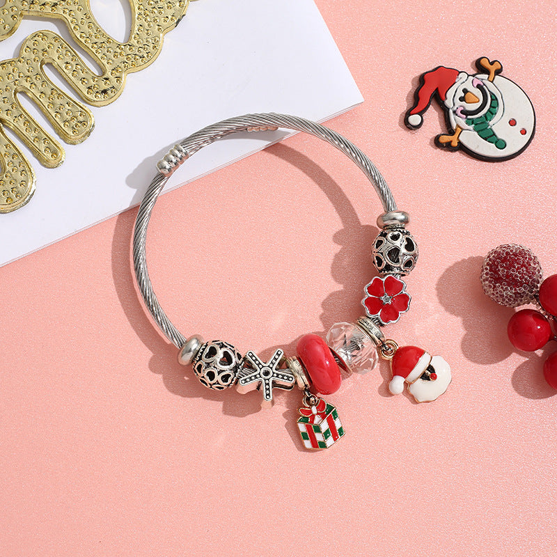 Wholesale Stainless Steel Christmas DIY Bracelet