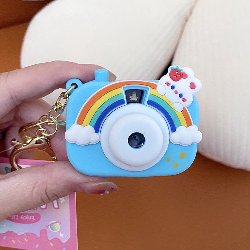 Wholesale Cute Rainbow Projection Camera PP Keychains