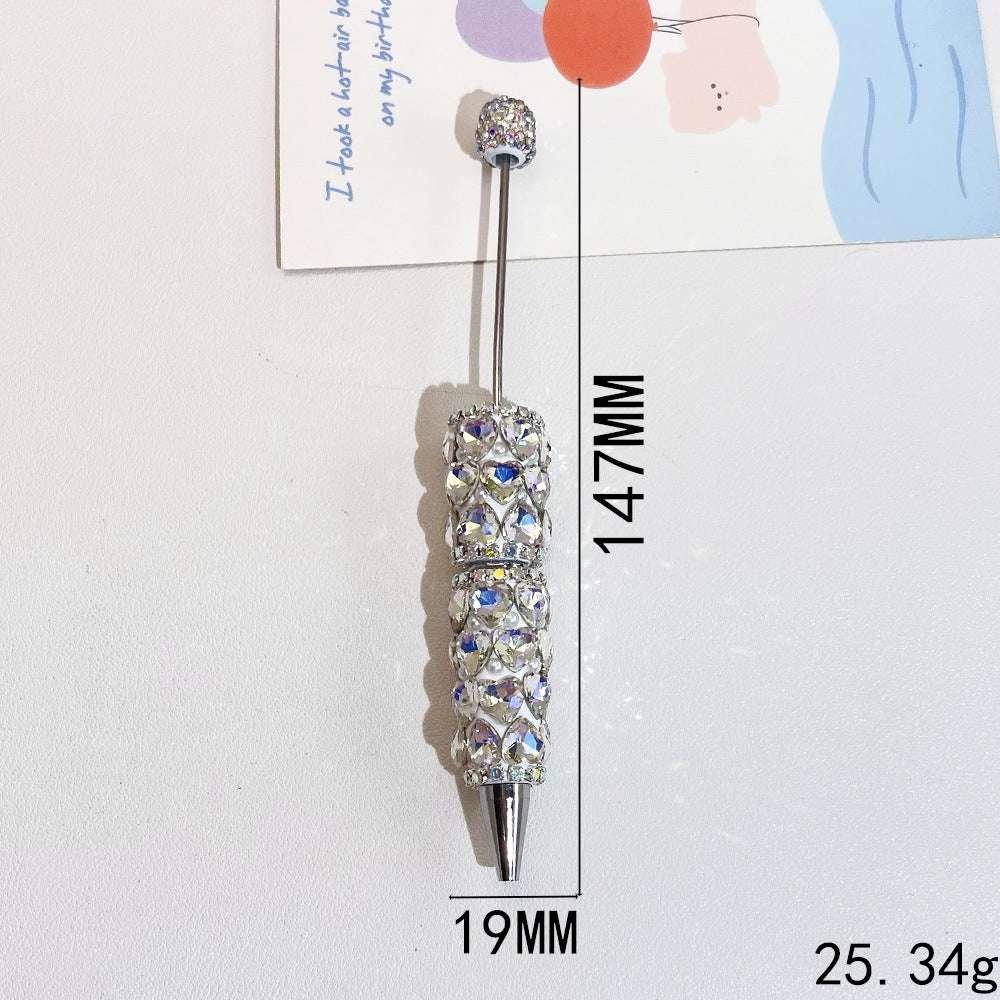 Wholesale 5pcs Heavy Heart Full of Diamond Fancy Beadable Pens