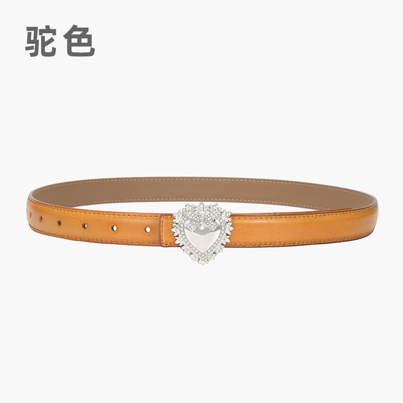 Wholesale Silver Love Buckle Genuine Leather Belt
