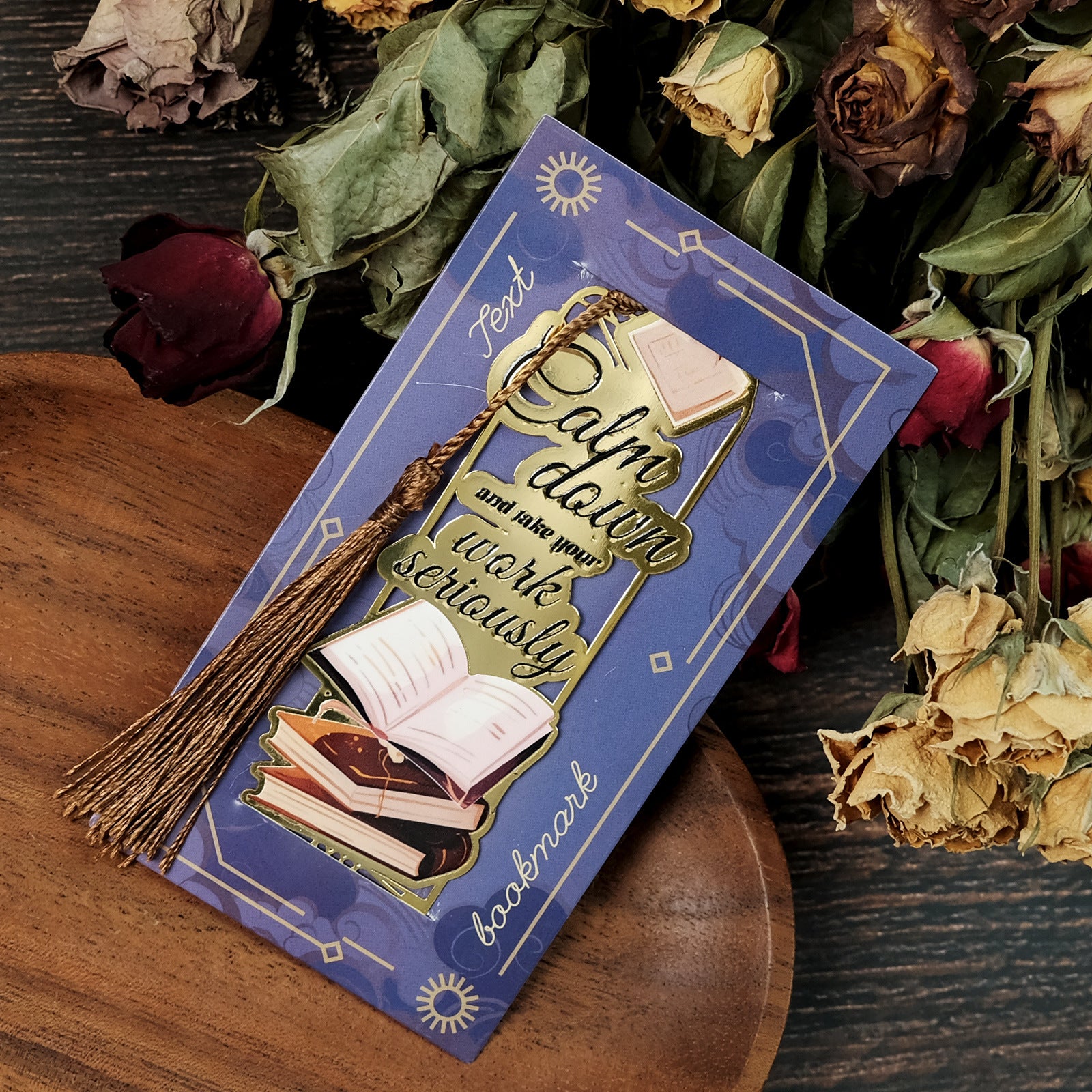 Wholesale Advanced Texture Metal Positive Energy Inspirational English Bookmark Student Exquisite Birthday Gift