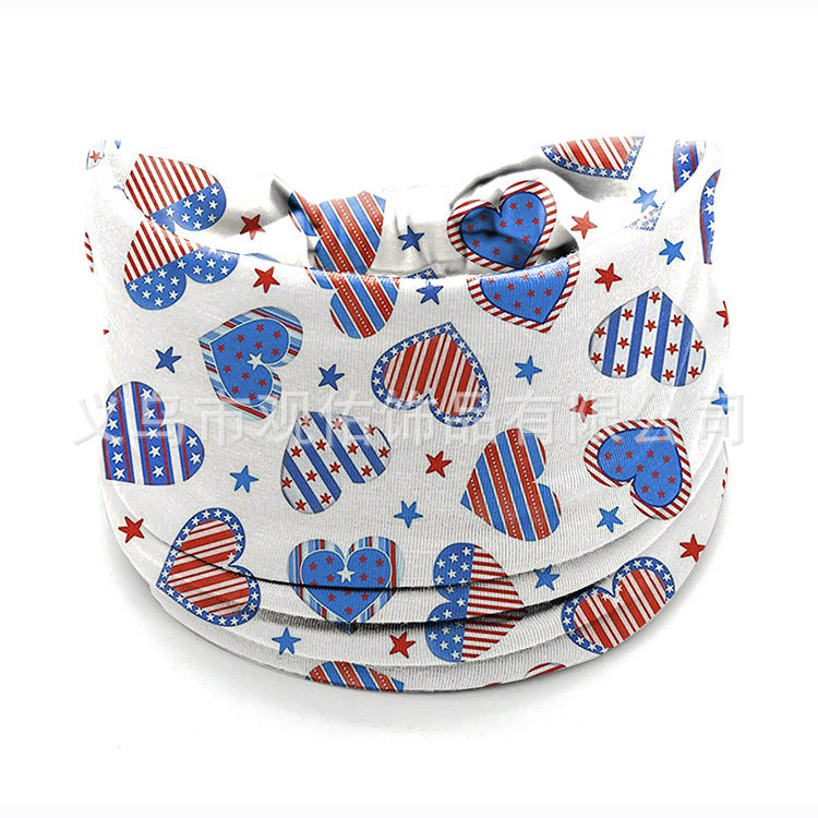 Wholesale Independence Day Women's Knotted Wide Headband Fashion Sports Sweat-Absorbent Elastic Hair Accessories