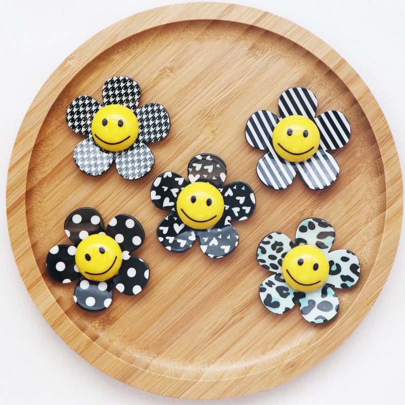 Wholesale 10pcs Black and White Plaid Leopard Print DIY Accessories