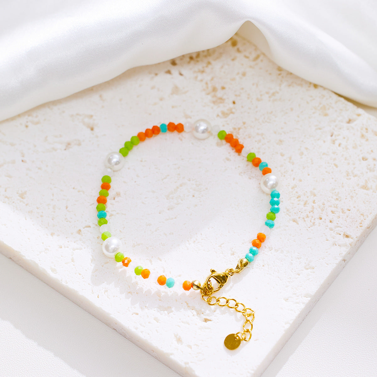 Wholesale Vintage Gold Bohemian Style Beaded Titanium Steel Bracelet