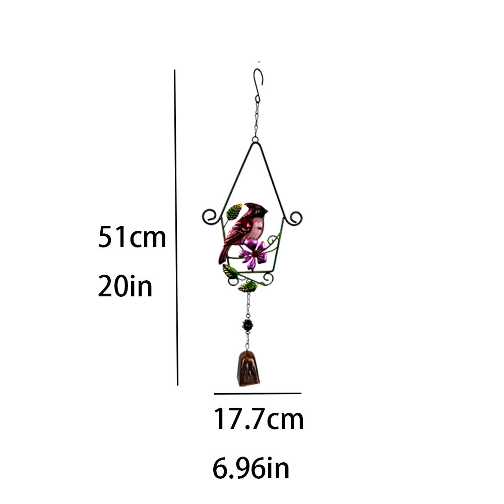 Wholesale  iron bird glass handicraft bird cage wind chime