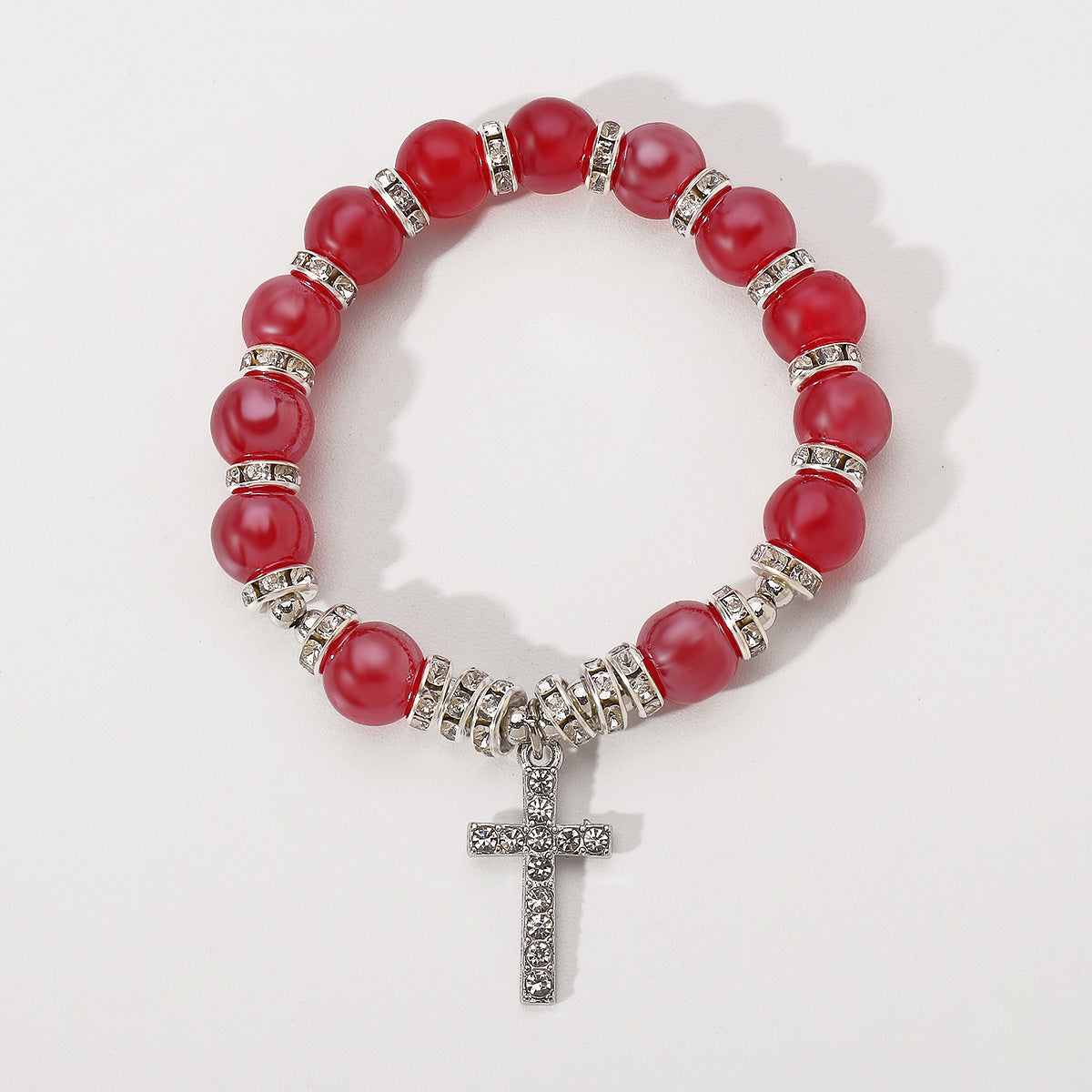 Wholesale Ethnic Style Cross Old Glass Beaded Bracelet