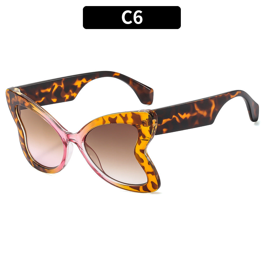 Wholesale PC Retro Butterfly Large Frame Sunglasses