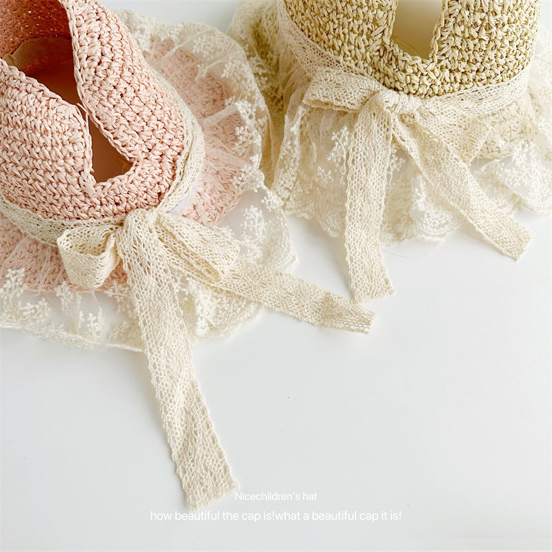 Wholesale Children's Empty Straw Hat with Bow