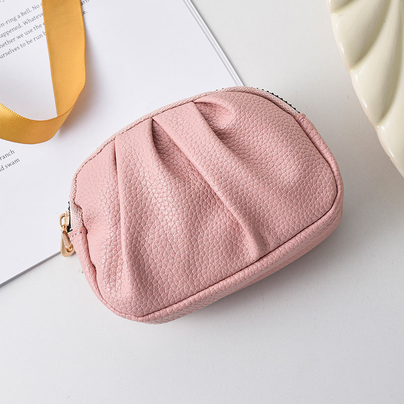 Wholesale Multifunctional pleated double-layer zipper coin purse